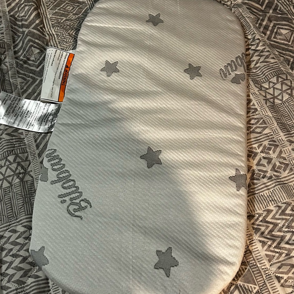Grey Star Embroidered Baby Changing Pad